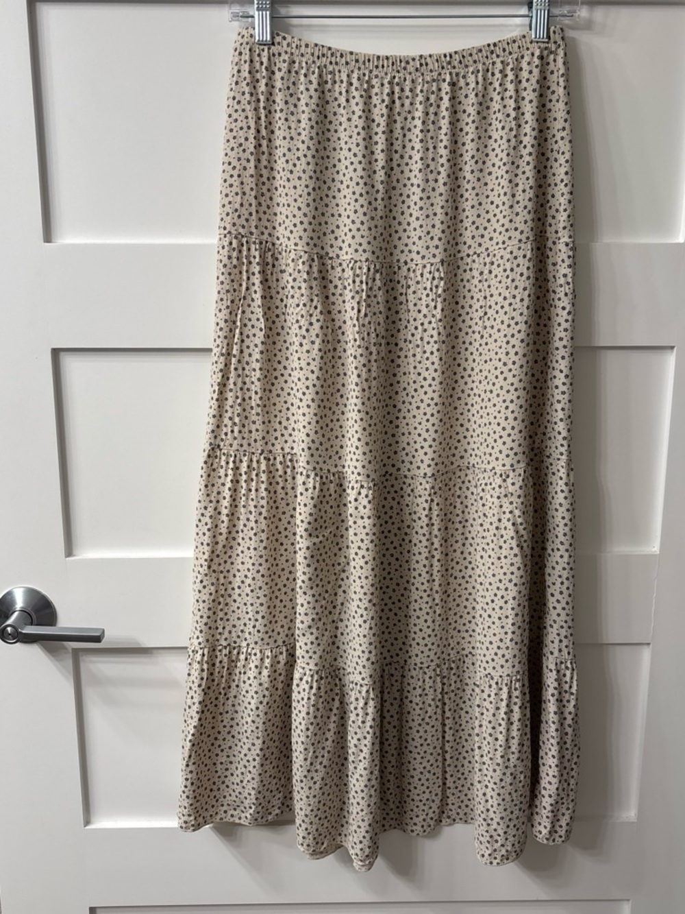 Brandy Melville Cream Maxi Skirt with Brown Polka Dots